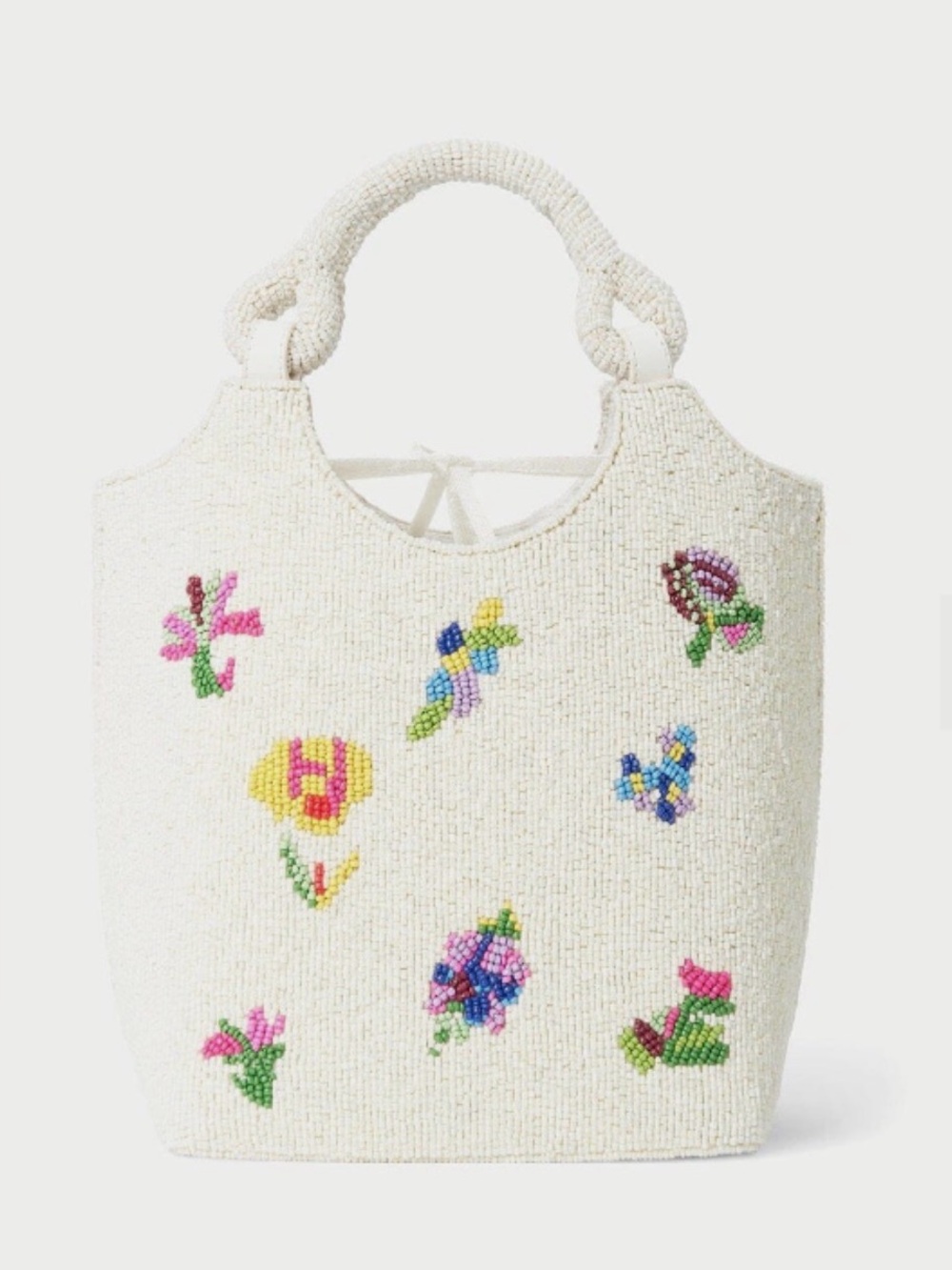 NWT Staud Beaded Cote Bag White Floral